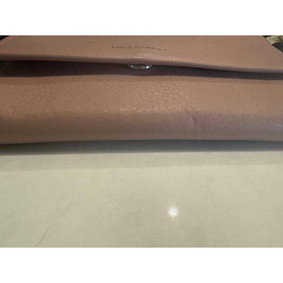 Vince Camuto Zosia Crossbody Bag Silver Chain Strap Wallet Pebbled Leather Pink - Picture 8 of 9